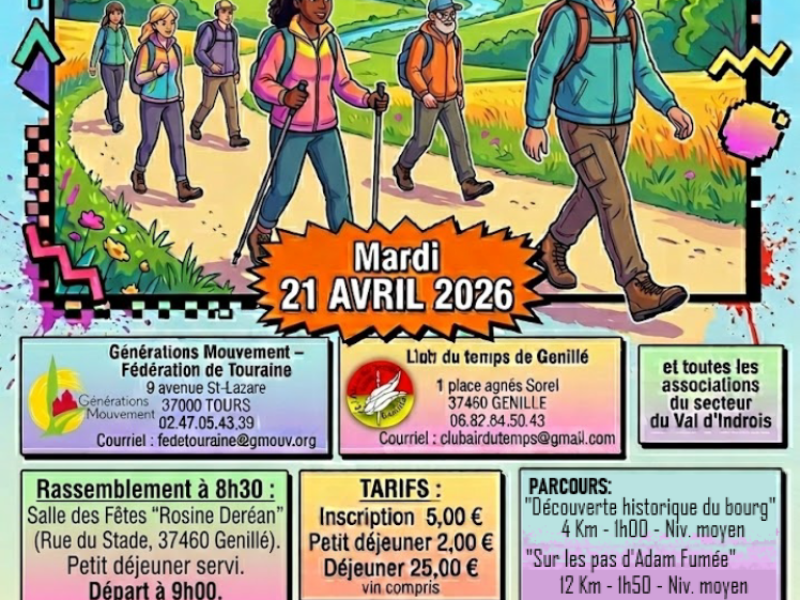 RANDO PÉDESTRE de Printemps – Genillé – Secteur Val d&rsquo;Indrois