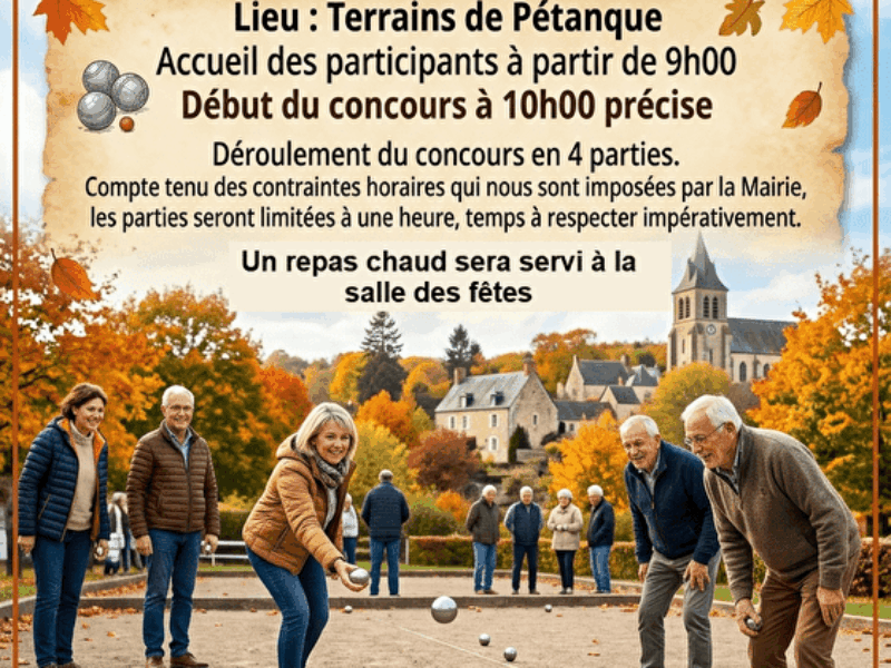 Pétanque Départementale à St Epain le 16/09/2026